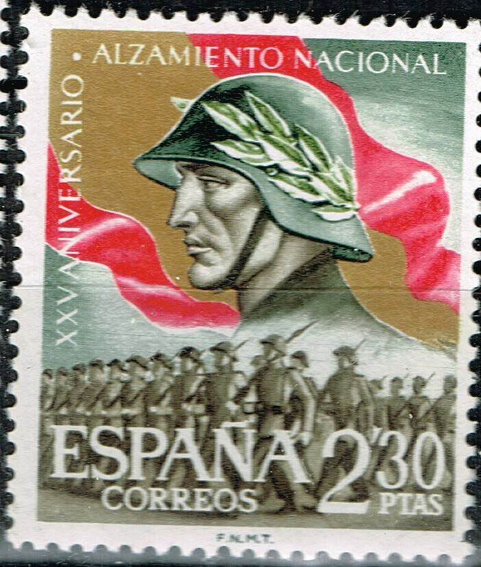 Spain Franco's Fashist Army Falanga Soldiers Flag 1964 Stamp Mnh