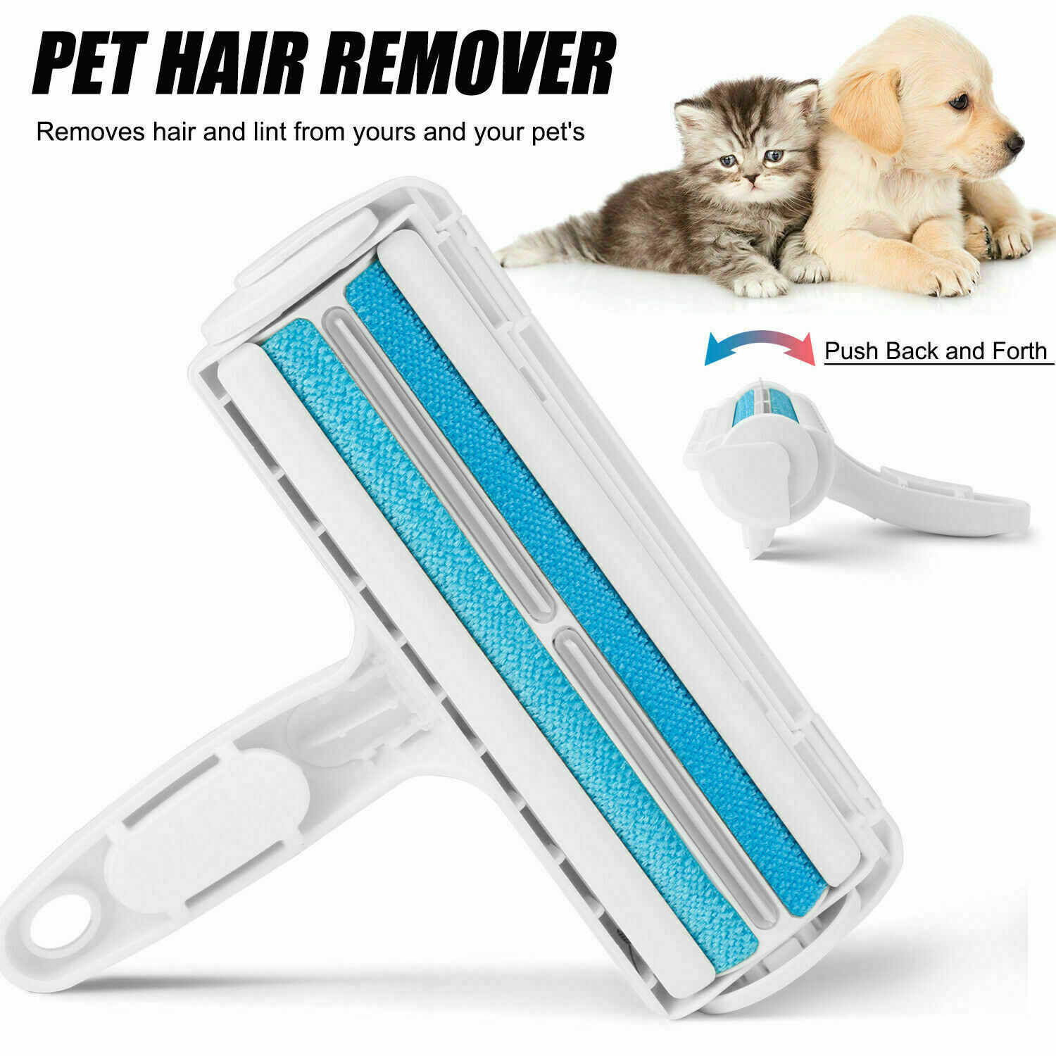 Us Reusable Pet Hair Remover Dog Cat Lint Fur Roller Sofa Clothes Cleaning Brush