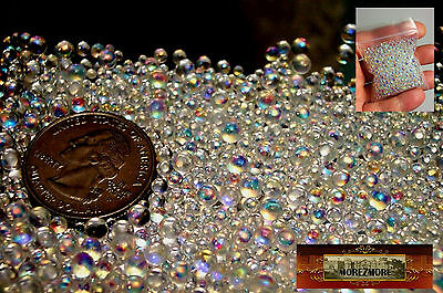 M00145 Morezmore 1 Oz Tiny 4mm Iridescent Glass Bubbles Bead Microbeads
