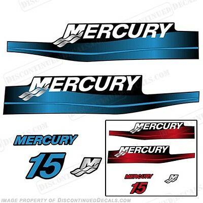 Mercury 15hp Outboard Decal Kit Blue Or Red 15 1999-2006 All Models Available