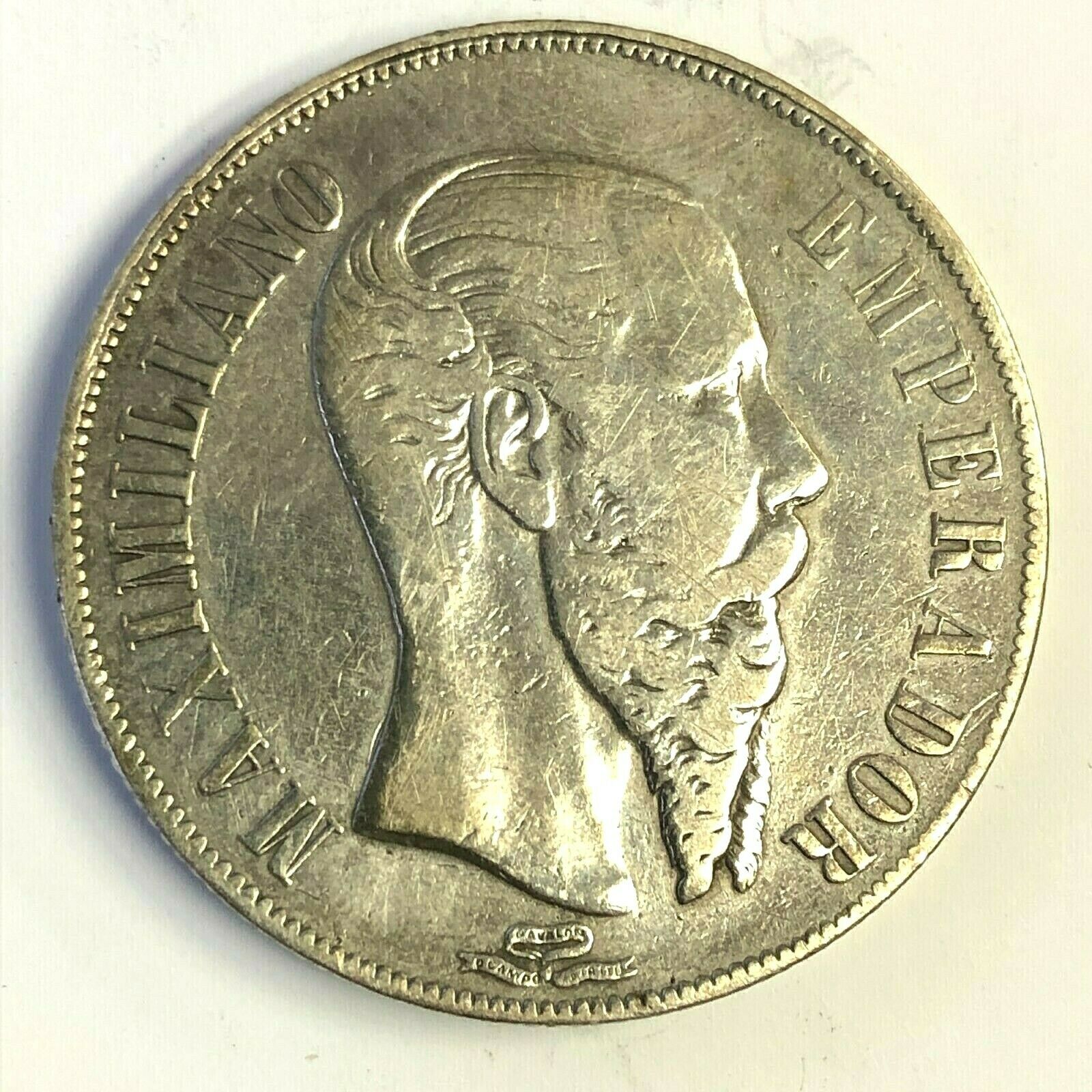 1866 Mo Empire Of Maximilian 1 Peso Silver, Mexico Km#388.1