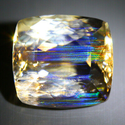 47.68 Cts_antique Collection_100 % Natural "rutile Rainbow" Color Play Scapolite