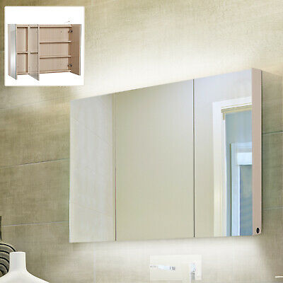 36" W Wall Mount Led Bathroom Mirrored Cabinet Medicine Storage Organizer 2 Door