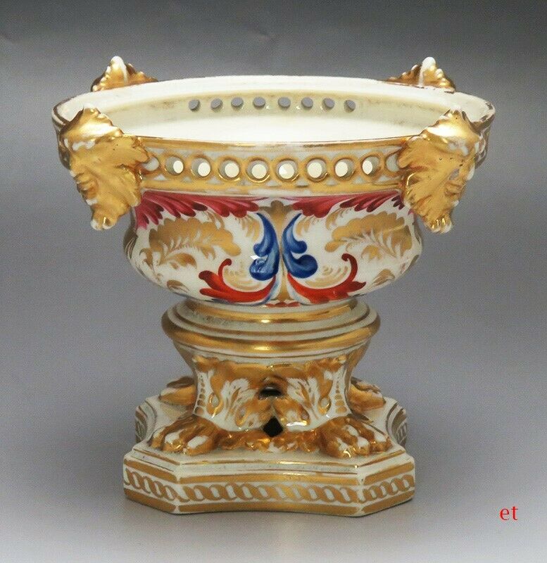 1820s Royal Crown Derby English Porcelain Imari Figural Head Potpourri Dish/bowl