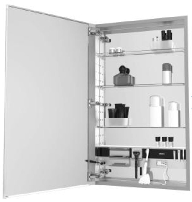 Robern -  Mc1640d6fple4-m Series Flat Plain Single Door Medicine Cabinet