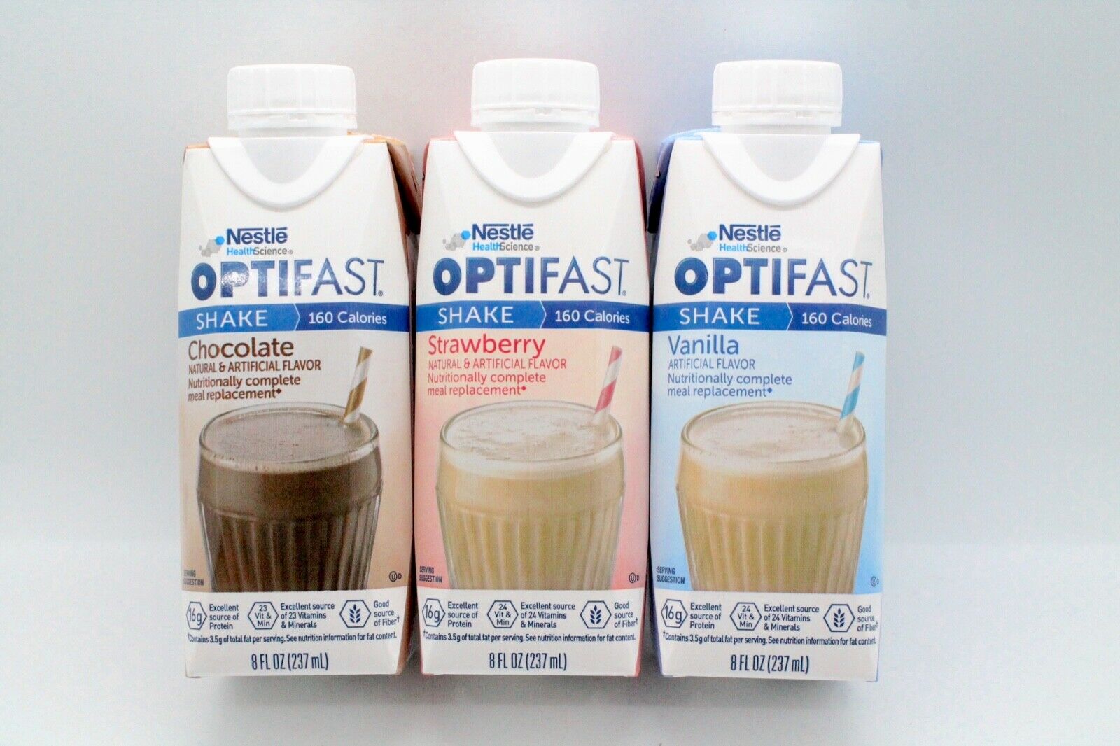 Optifast 800  Ready To Drink Shakes - Combo 8 Chocolate, 8 Strawberry, 8 Vanilla