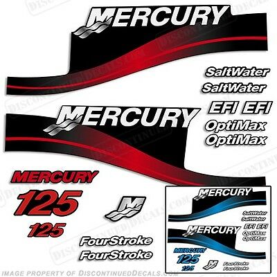 Mercury 125hp Outboard Decal Kit 125 Blue Or Red - All Models Available