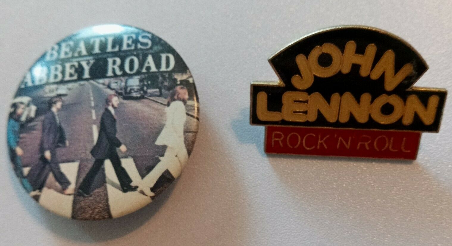 John Lennon Rock N Roll Vintage Pin Beatles Abbey Road Button