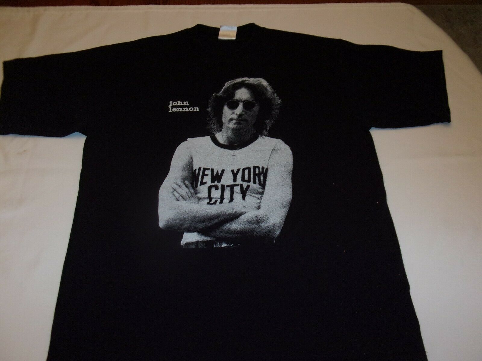 John Lennon Photo Tee T Shirt Lyrics On Back Xl