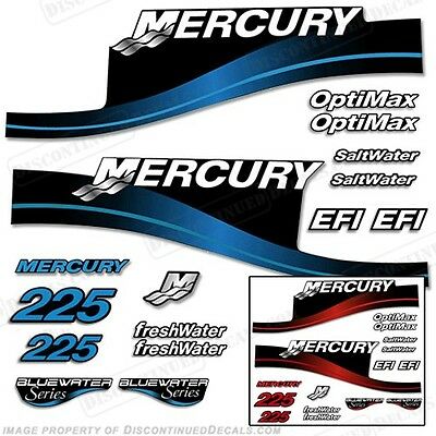 Mercury 225hp Outboard Decal Kit Blue Or Red 225 All Models Available