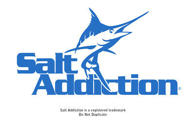 Salt Addiction  Marlin Decal Sticker Saltwater Fishing Reel Life Ocean