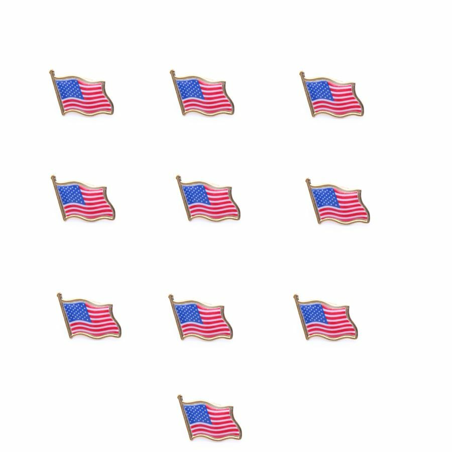 Lot Of 100 American Flag Lapel Pins 0.5" United States Usa Hat Tie Tack  Pin