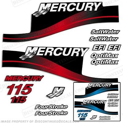 Mercury 115hp Outboard Decal Kit Blue Or Red 115 1999-2004 All Models Available