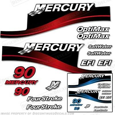 Mercury 90hp Outboard Decal Kit Blue Or Red 90 1999-2004 - All Models Available