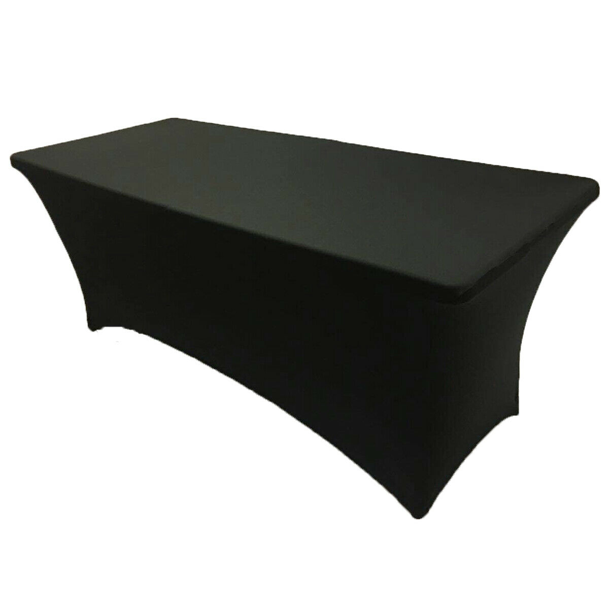 8' Ft. Spandex Fitted Stretch Tablecloth Table Cover Wedding Banquet Party Black
