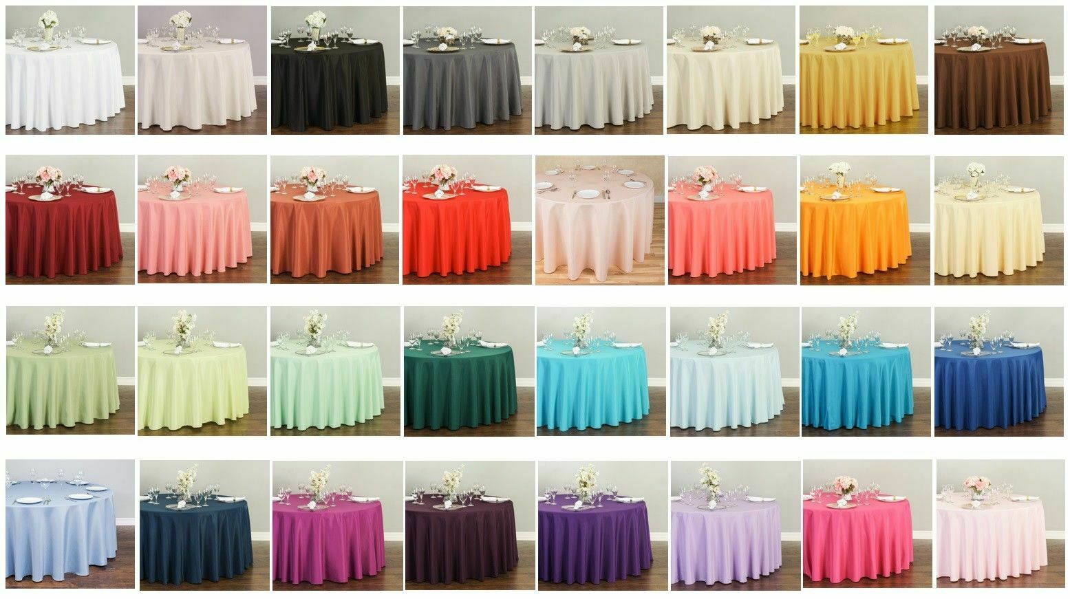 Linentablecloth 132 In. Round Polyester Tablecloths, 33 Colors! Wedding Event
