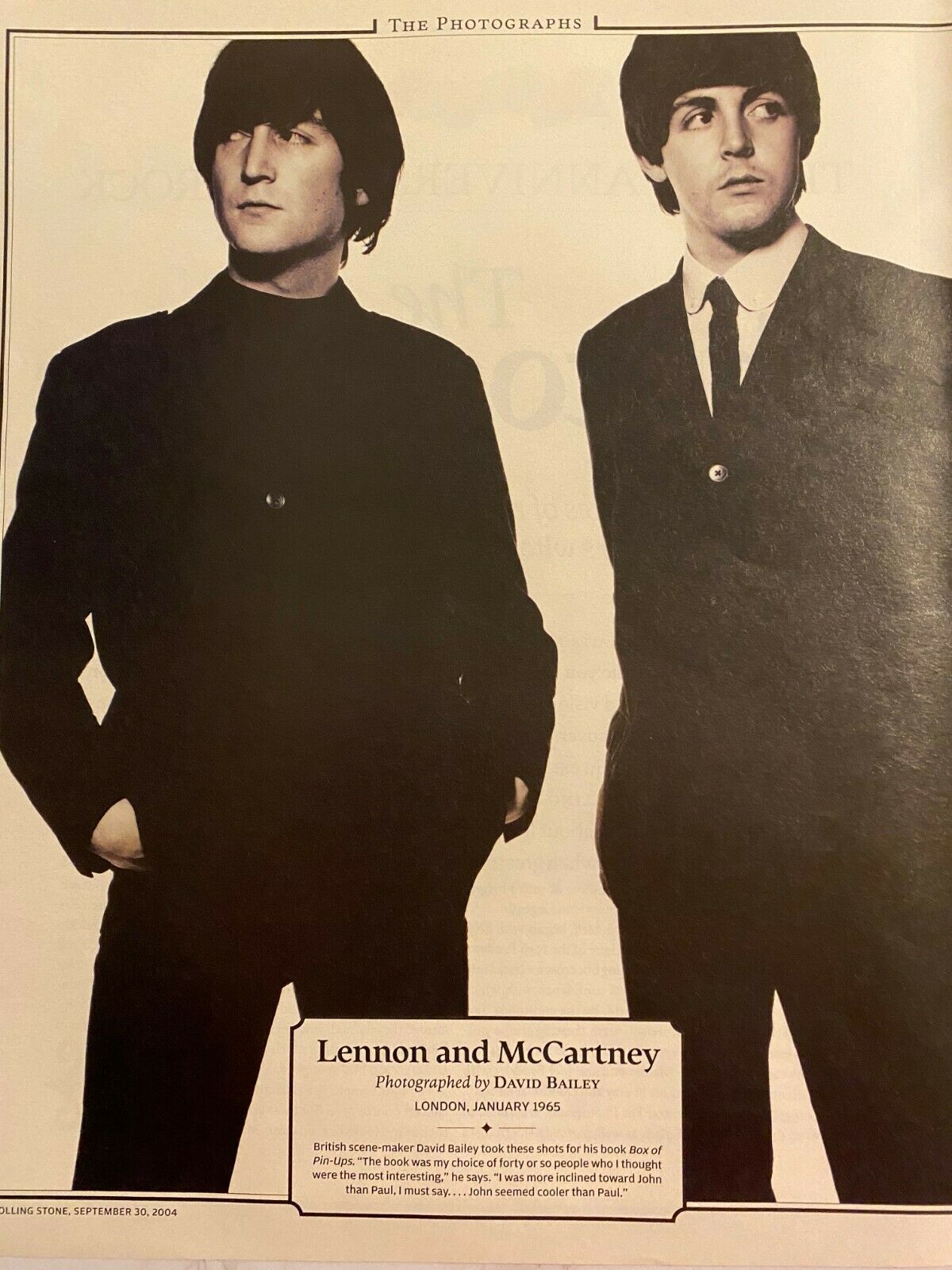 The Beatles, John Lennon And Paul Mccartney, Full Page Vintage Pinup