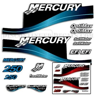 Mercury 250hp Outboard Decal Kit Blue Or Red Available