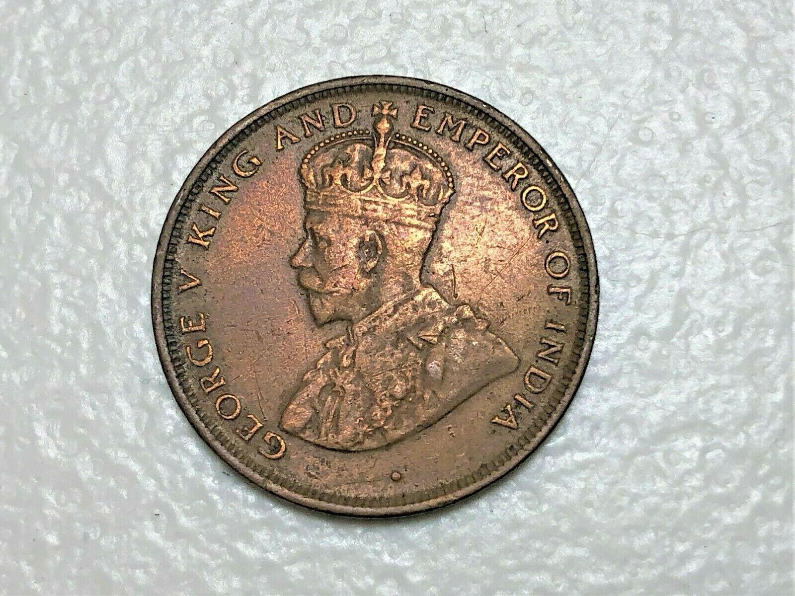 Ceylon 1925 One Cent -george V , Km#107