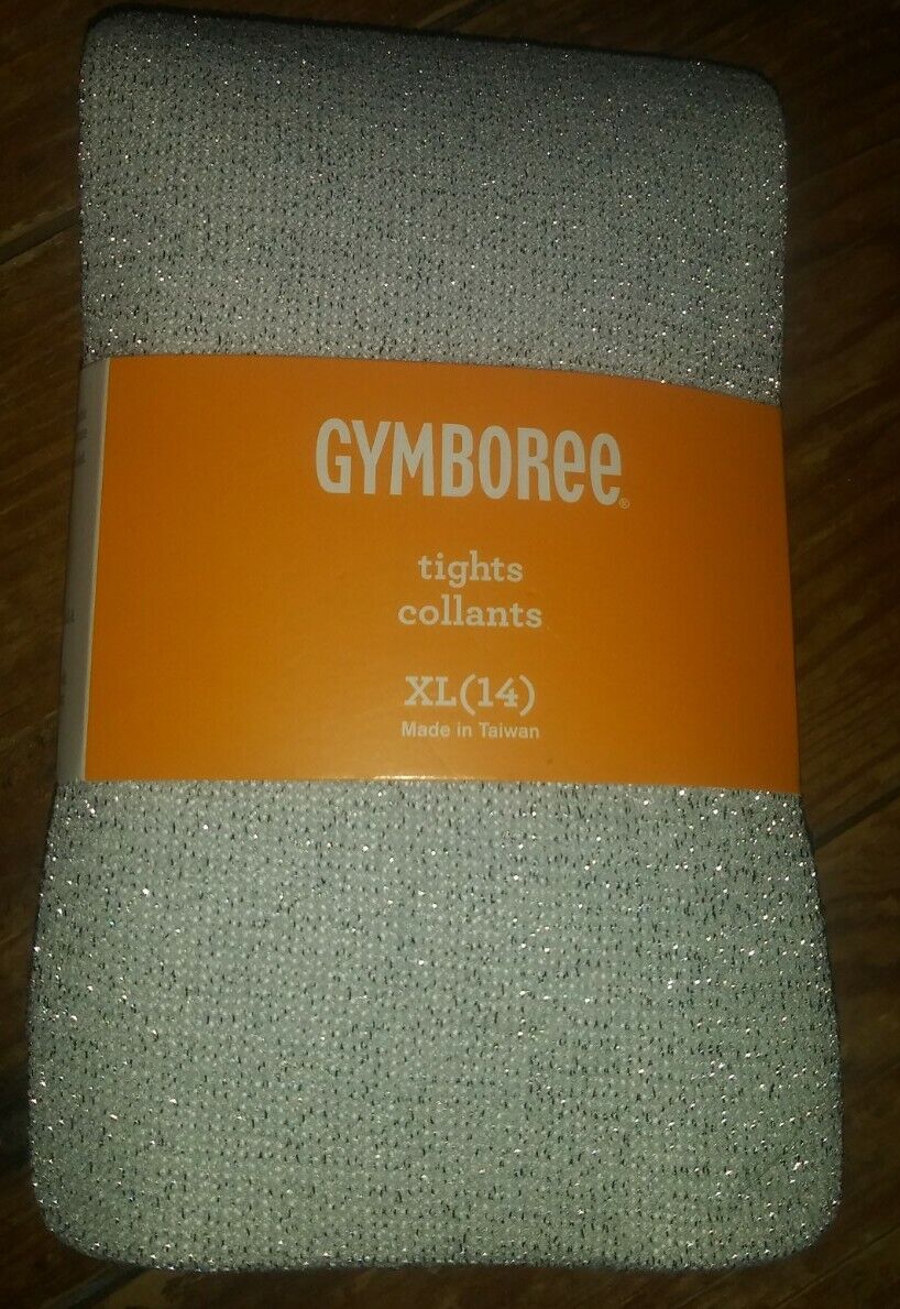 New Nwt Gymboree Girls Silver Sparkle Holiday Tights Size Xl 14 Tween