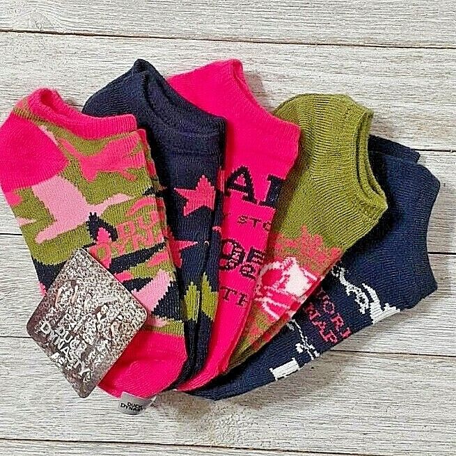 Duck Dynasty Girl's No-show Socks 5 Pair Size 7.5-3.5 New